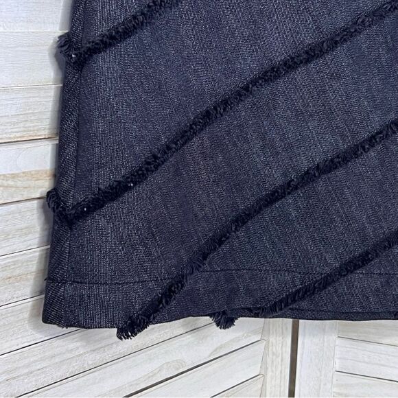 Worth Denim Fringe Pencil Mini Skirt 6 - Picture 4 of 8